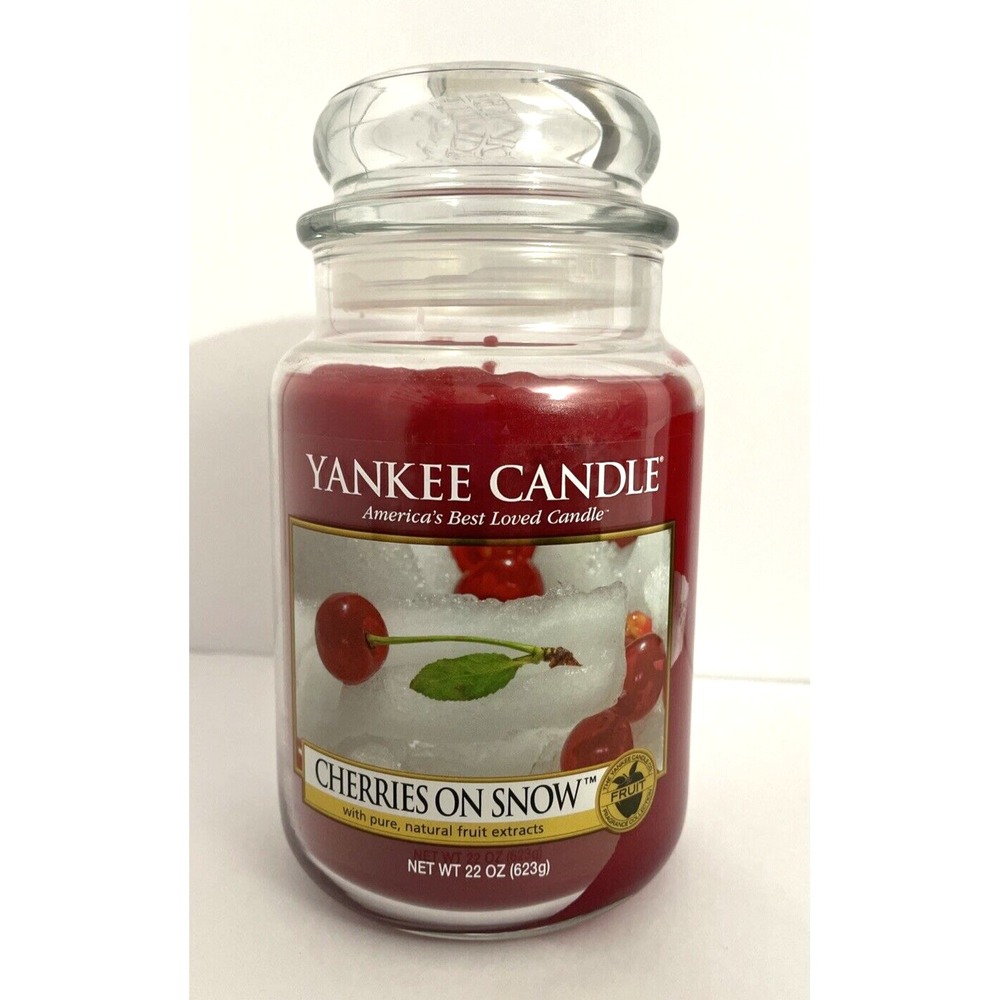 CHERRIES ON SNOW Yankee Candle Large Jar 22 oz New